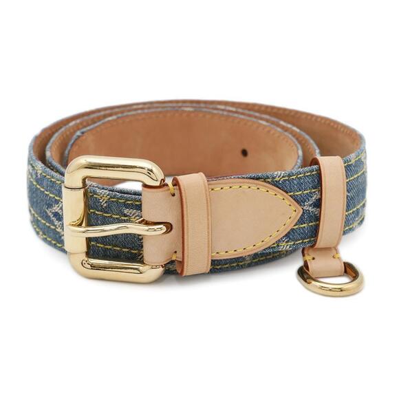 LOUIS VUITTON Blue Monogram Belt - Picture 1 of 13